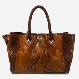 Elie Tahari Python Embossed Leather Shoulder Bag
